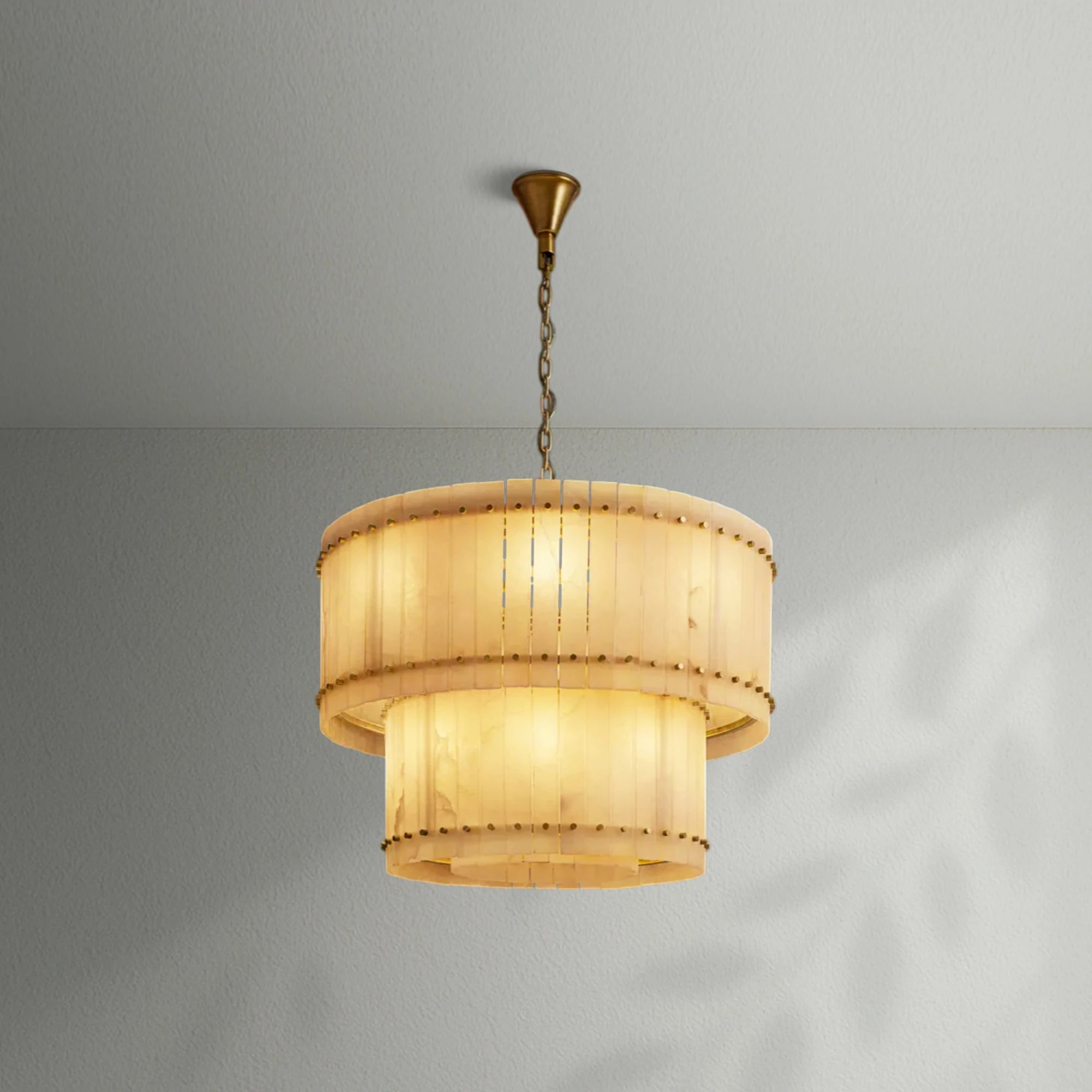 Sun Marco Alabaster Round Tiered Chandelier