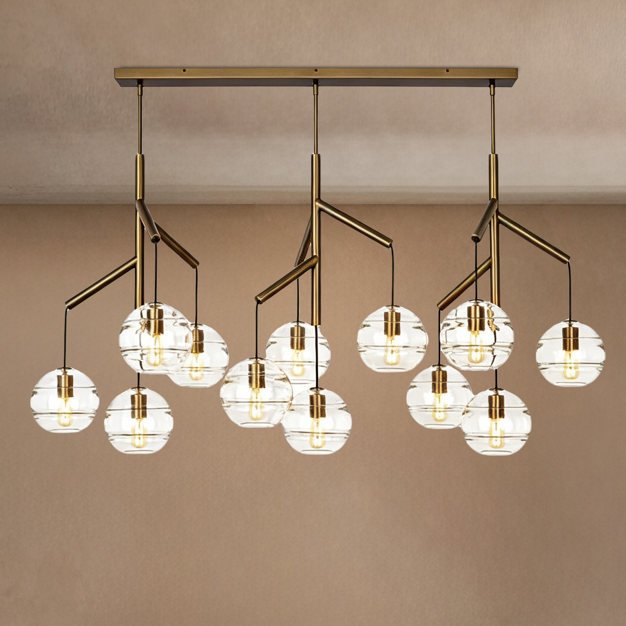 Bubble Glass Ball Sedona Triple Chandelier