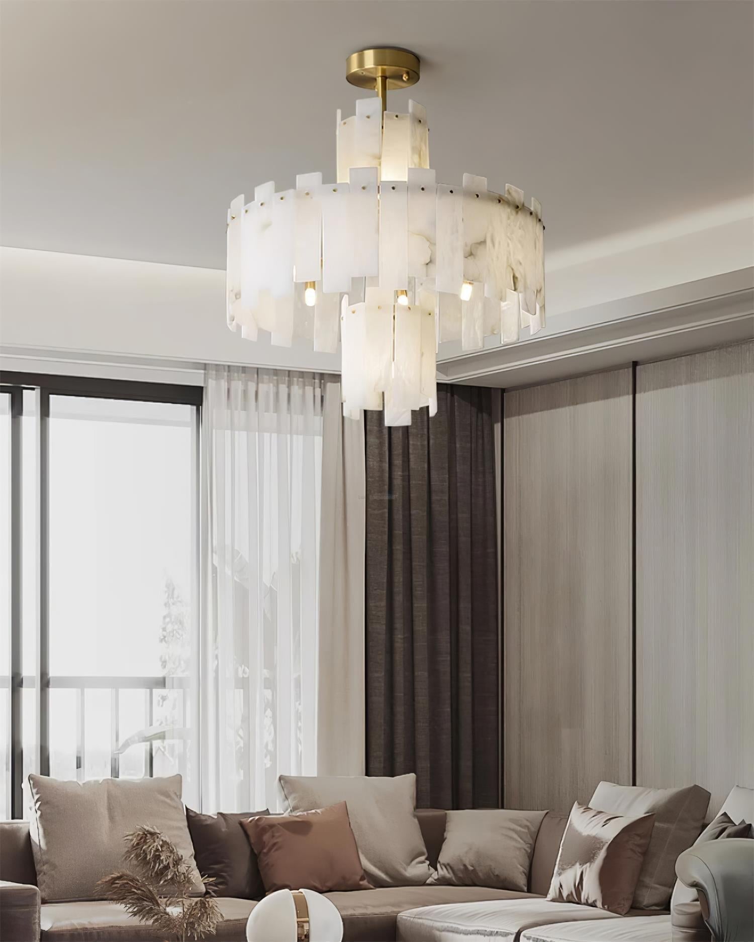Regina Alabaster Round Chandelier