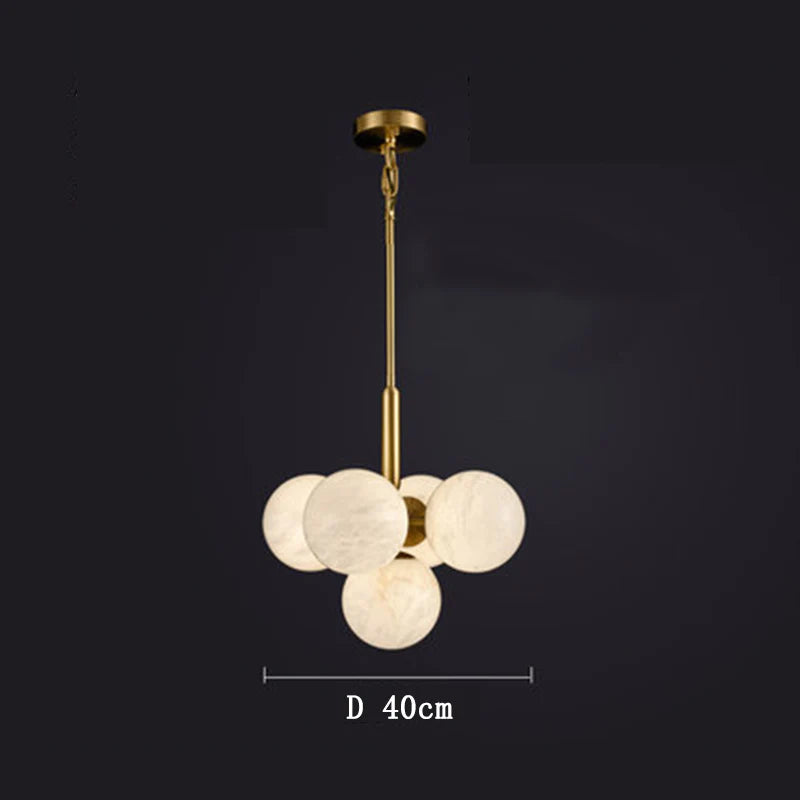 Carmen Modern Alabaster Kitchen Island Pendant, Real Alabaster Pendant Lamp For Bedroom Chandelier Luster Gaze Five Balls  