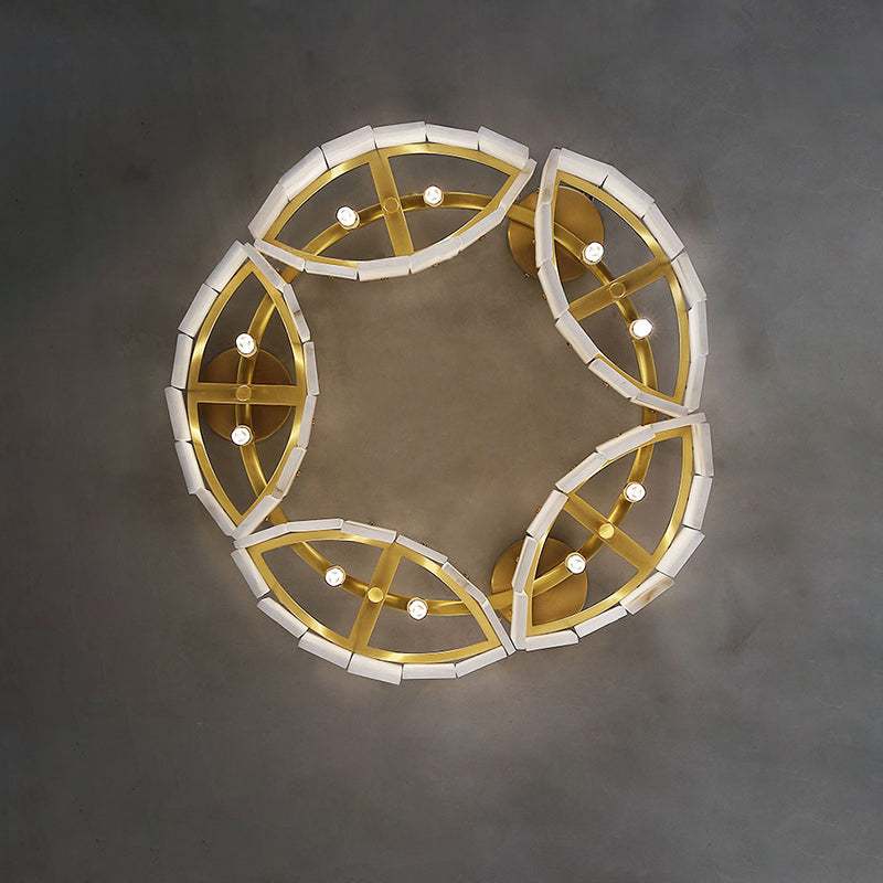 Contemporary Alabaster Flush Mount Ceiling Lamp Chandeliers Luster Gaze
