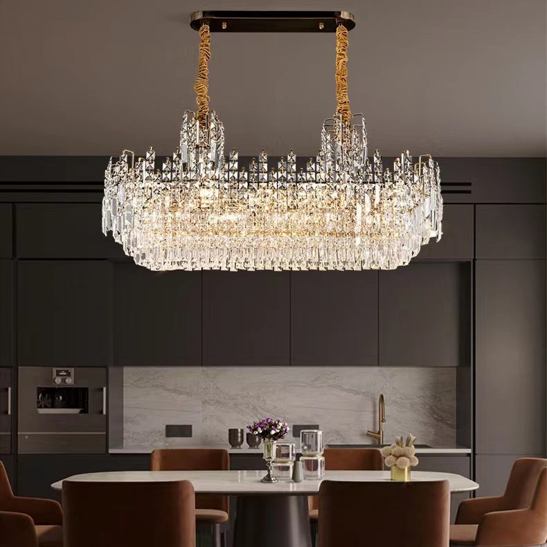 Luster Gaze Grand Lumina Round Crystal Chandelier - Background Shot