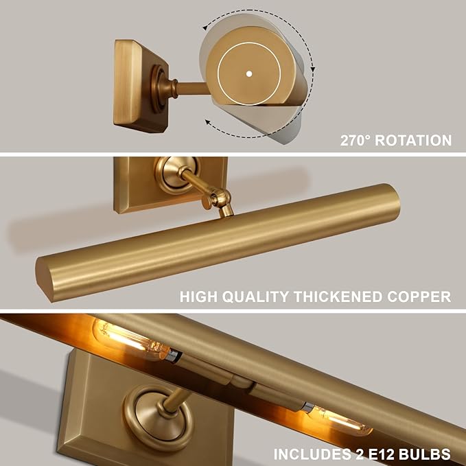 Luster Gaze Gallery Refined Brass Picture Light - Background Shot