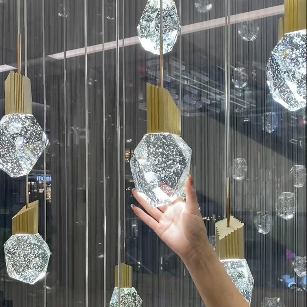 Luster Gaze Grand Lumina Modern K9 Crystal Chandelier - Background Shot