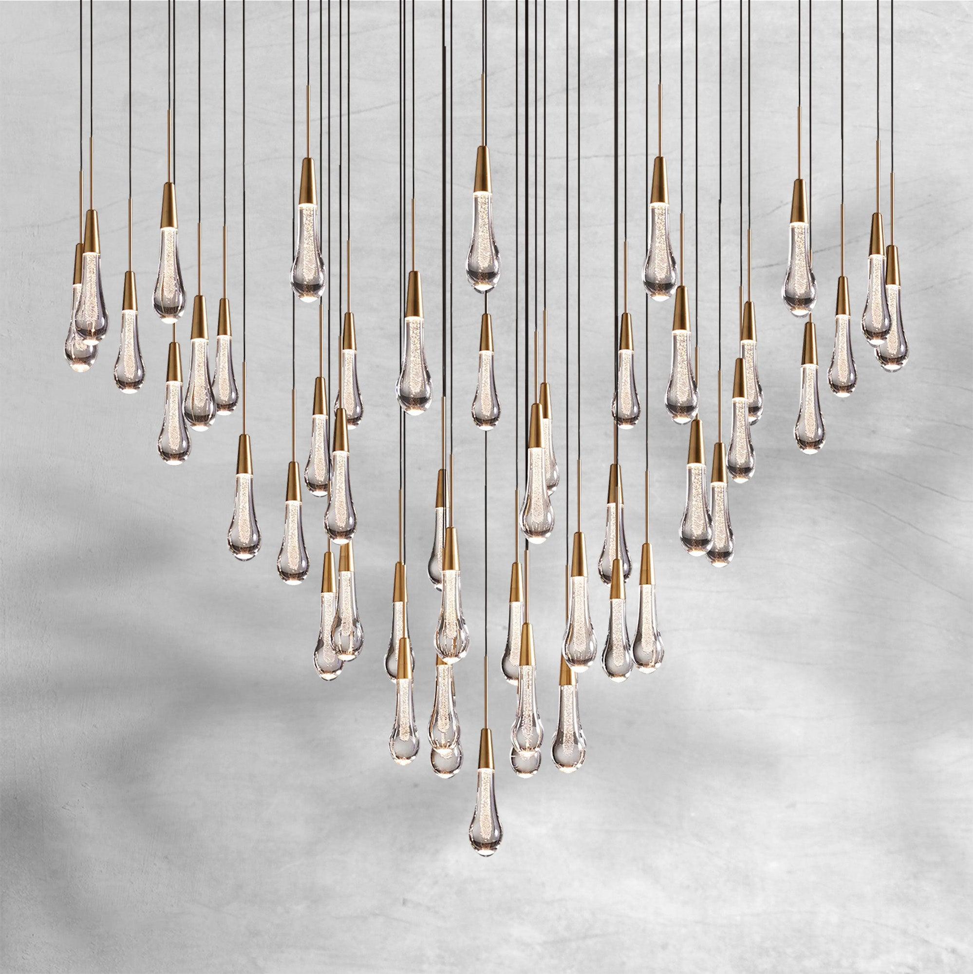Soltaire Raindrop Round Chandelier 58"W