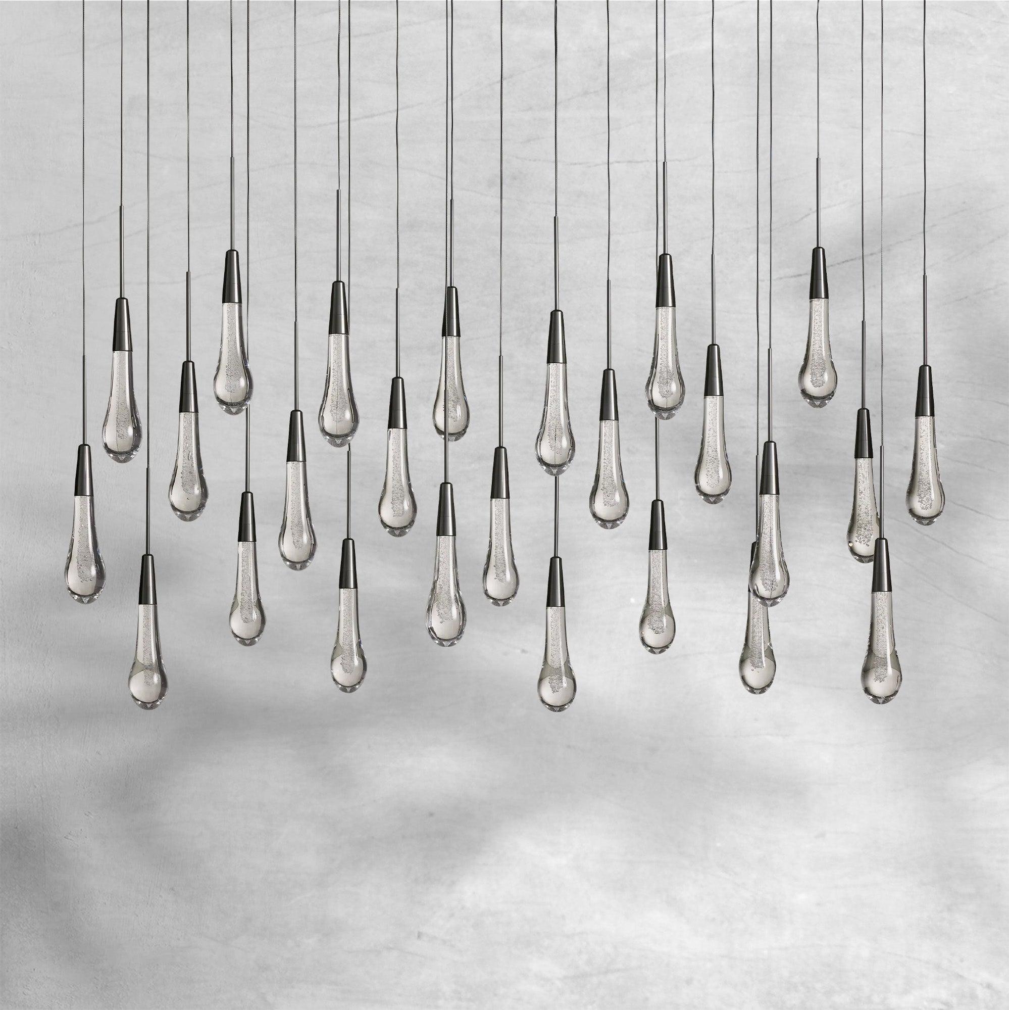 Raindrop Soltaire Linear Chandelier