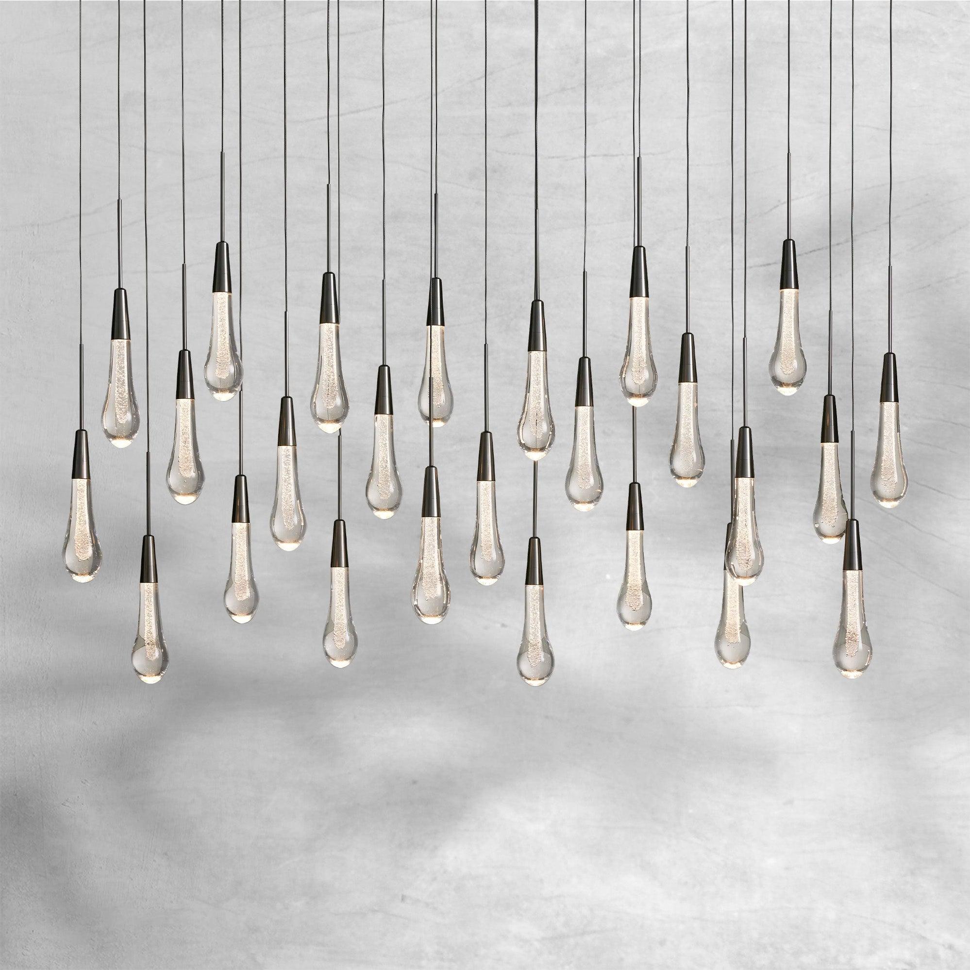 Raindrop Soltaire Linear Chandelier
