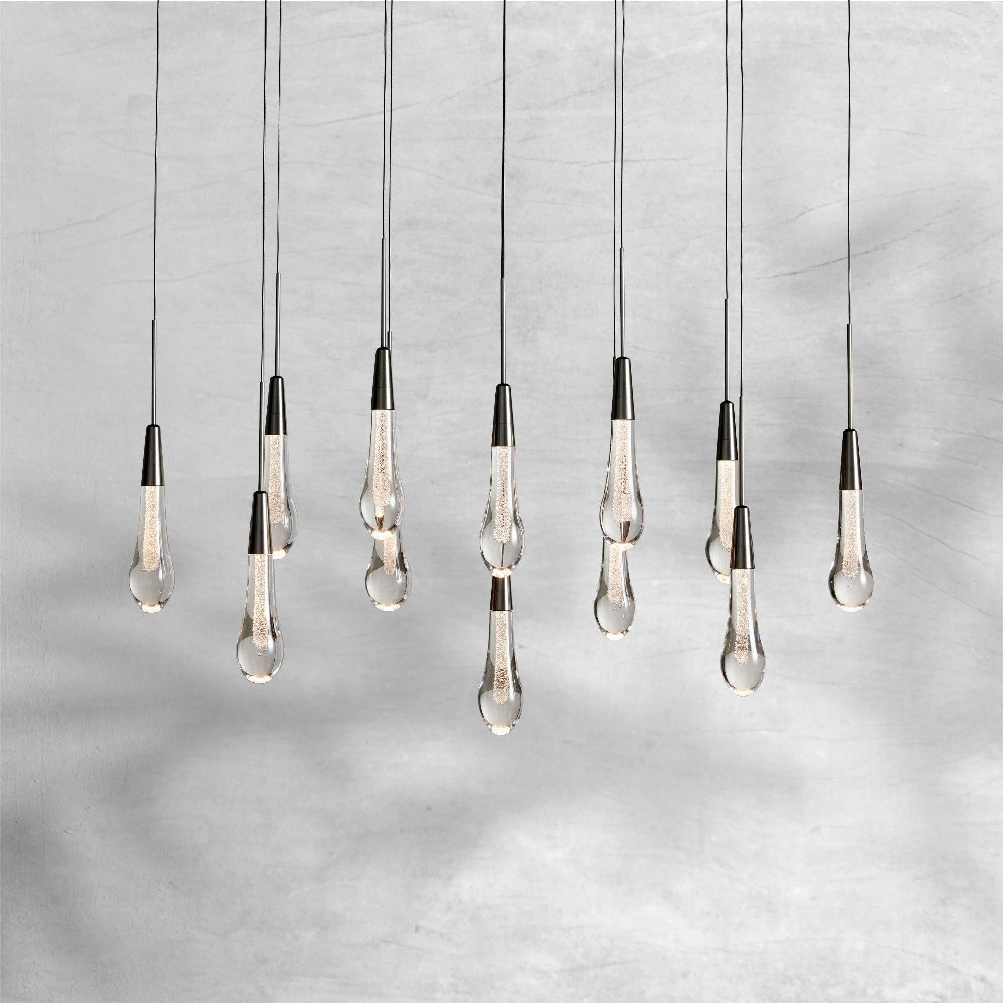 Raindrop Soltaire Linear Chandelier