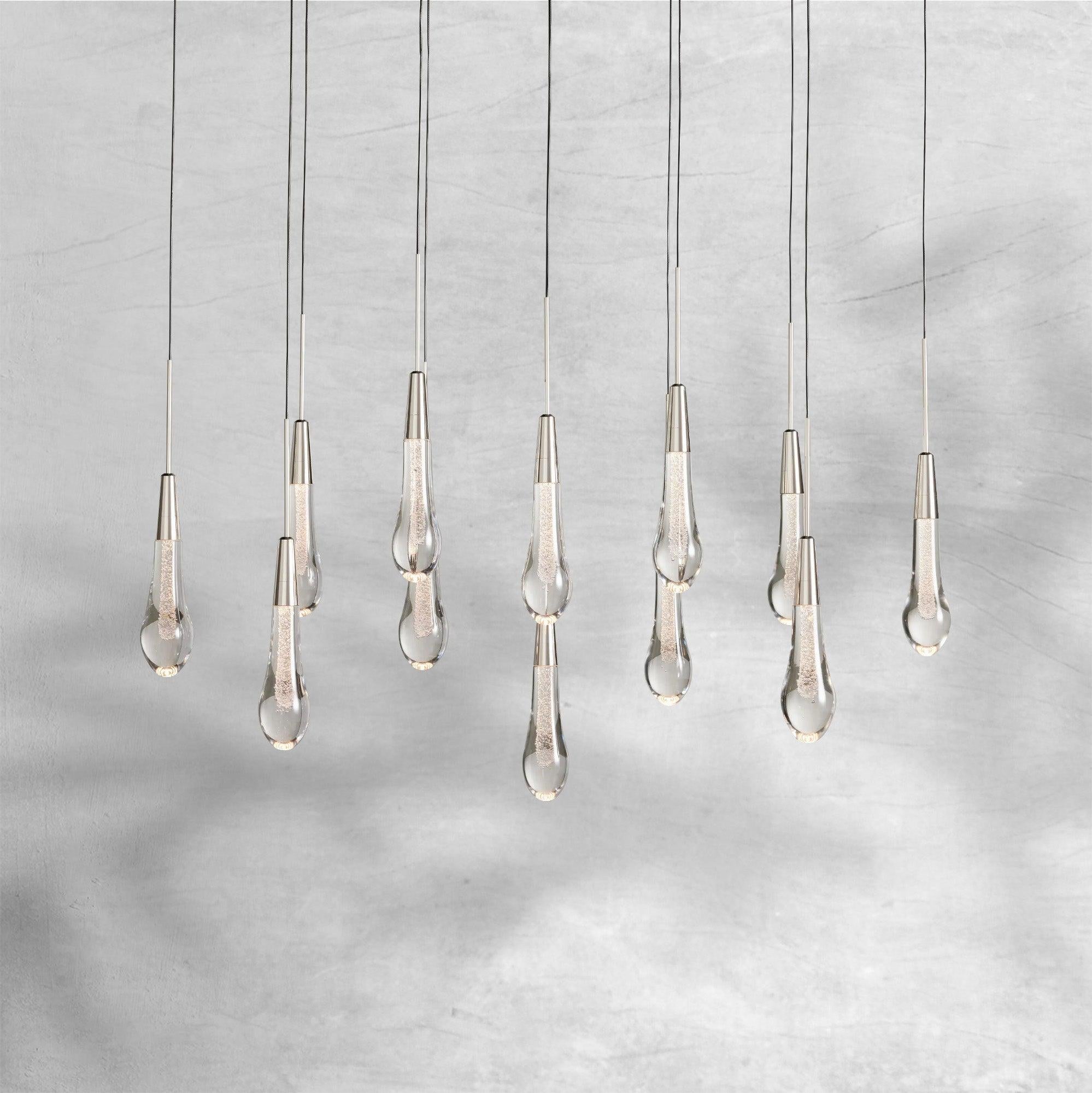 Raindrop Soltaire Linear Chandelier