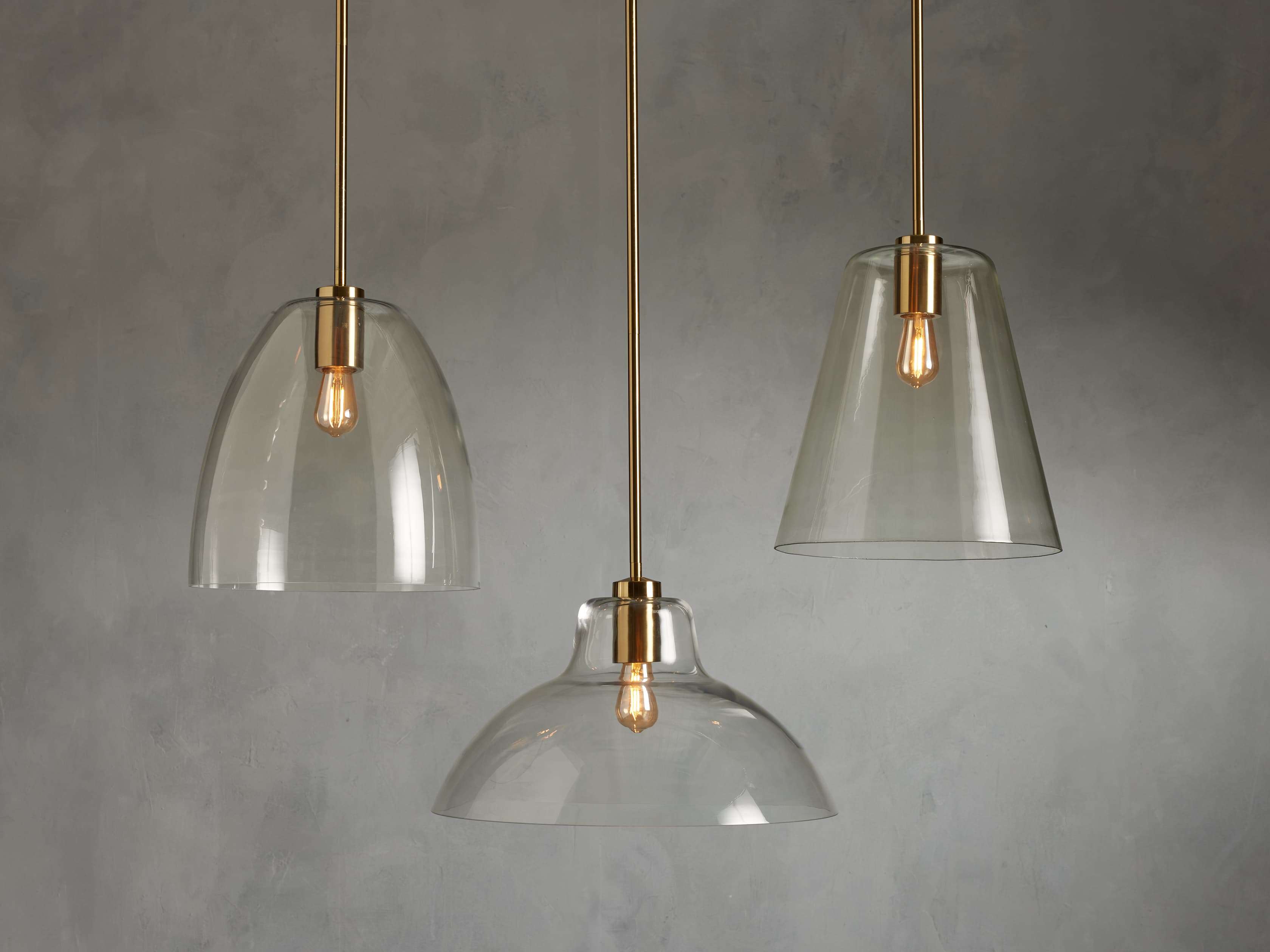 Luster Gaze Veridian Dome Brass Pendant - Background Shot