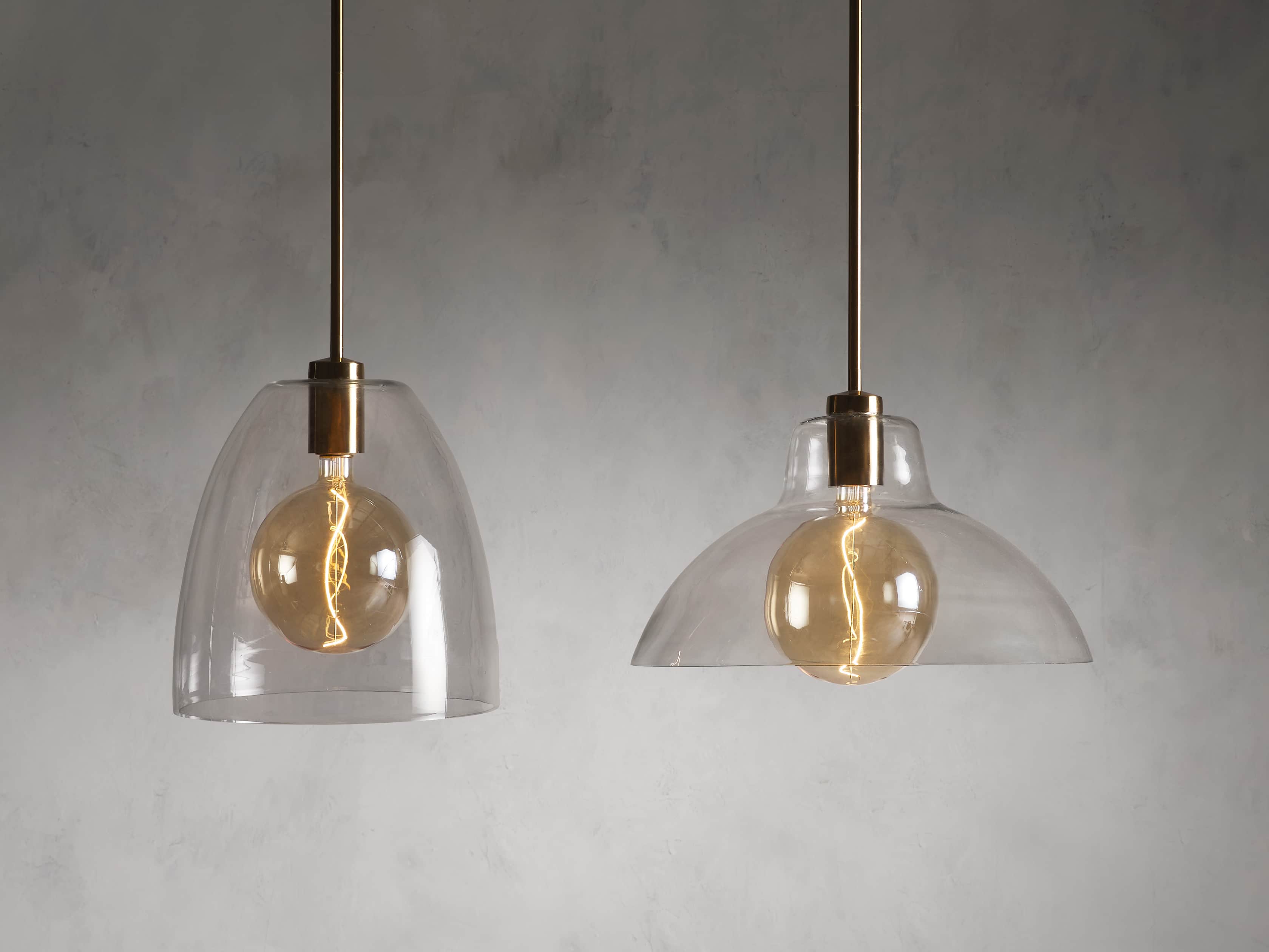 Luster Gaze Veridian Dome Brass Pendant - Background Shot