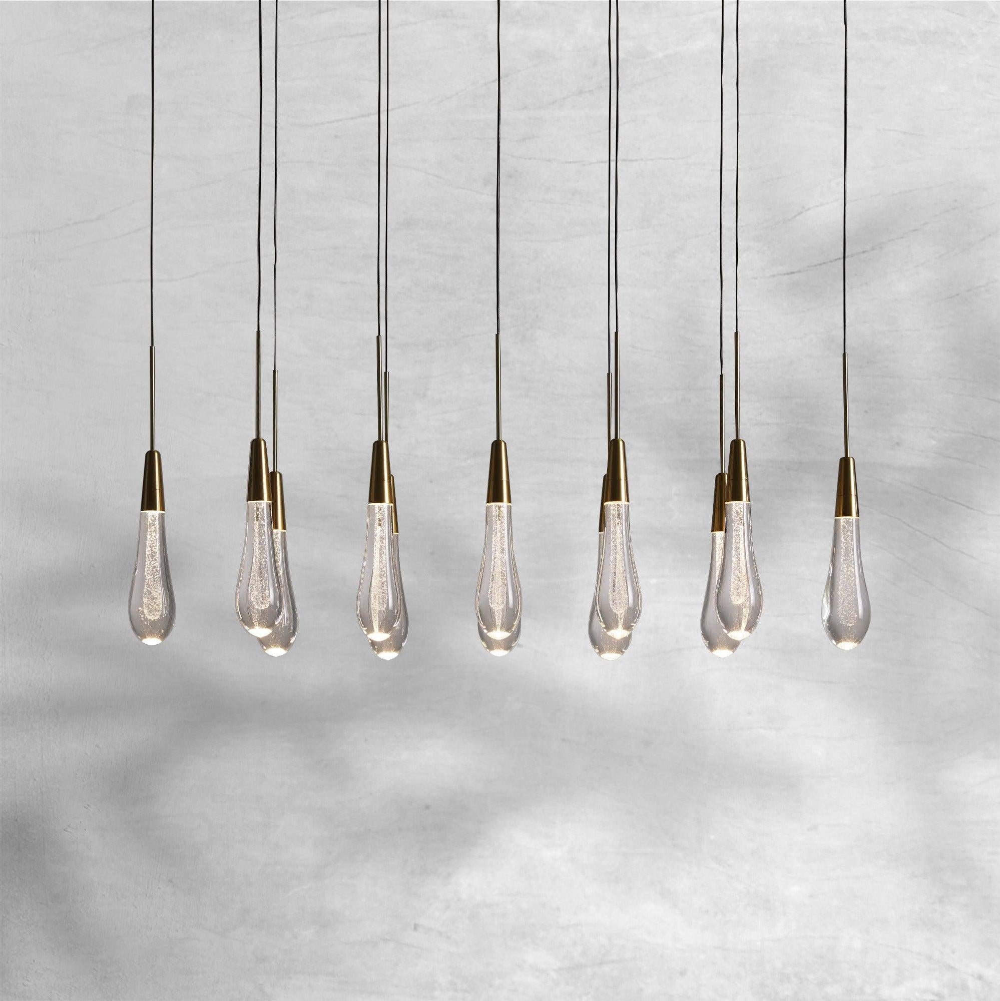 Raindrop Soltaire Linear Chandelier