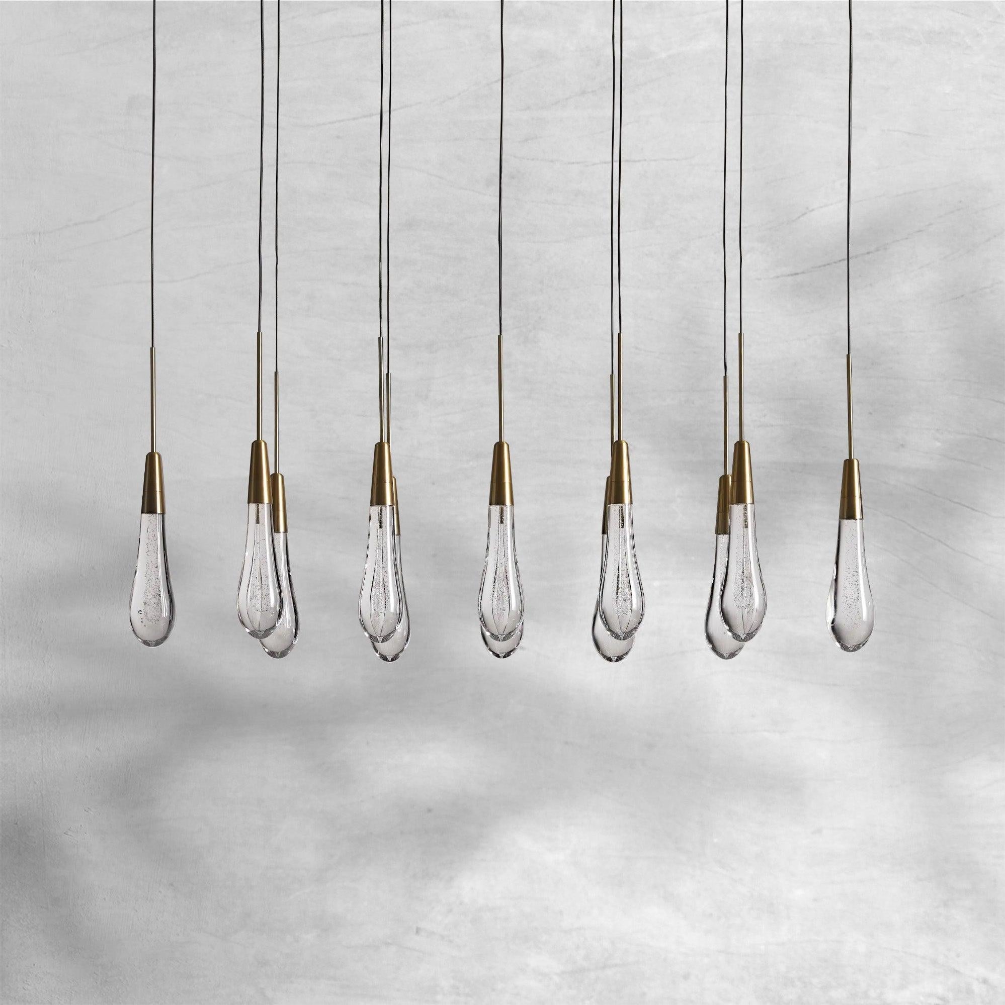 Raindrop Soltaire Linear Chandelier