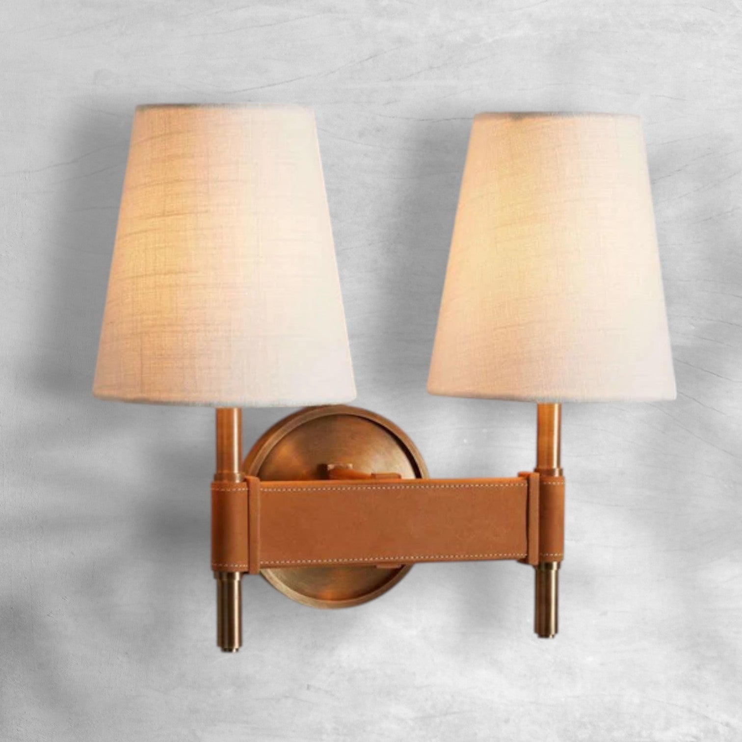 Luster Gaze Heritage Brass 2-Light Wall Sconce - Background Shot