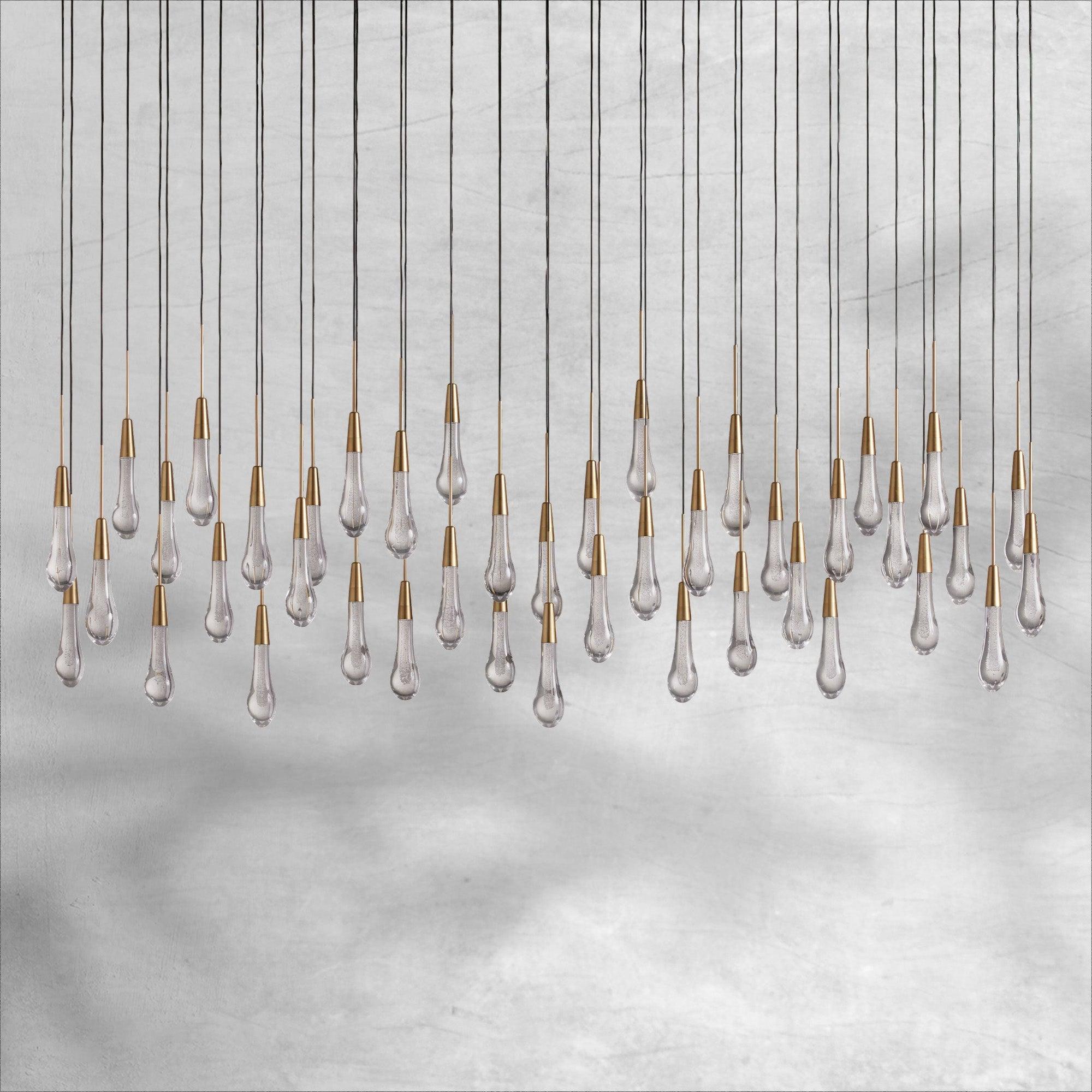 Raindrop Soltaire Linear Chandelier