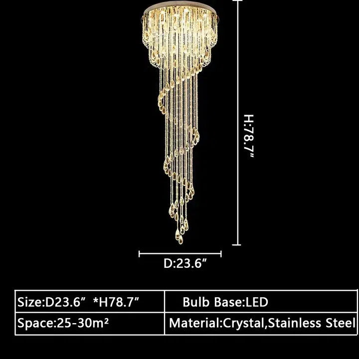 Luster Gaze Grand Cascade Spiral Crystal Chandelier - Background Shot