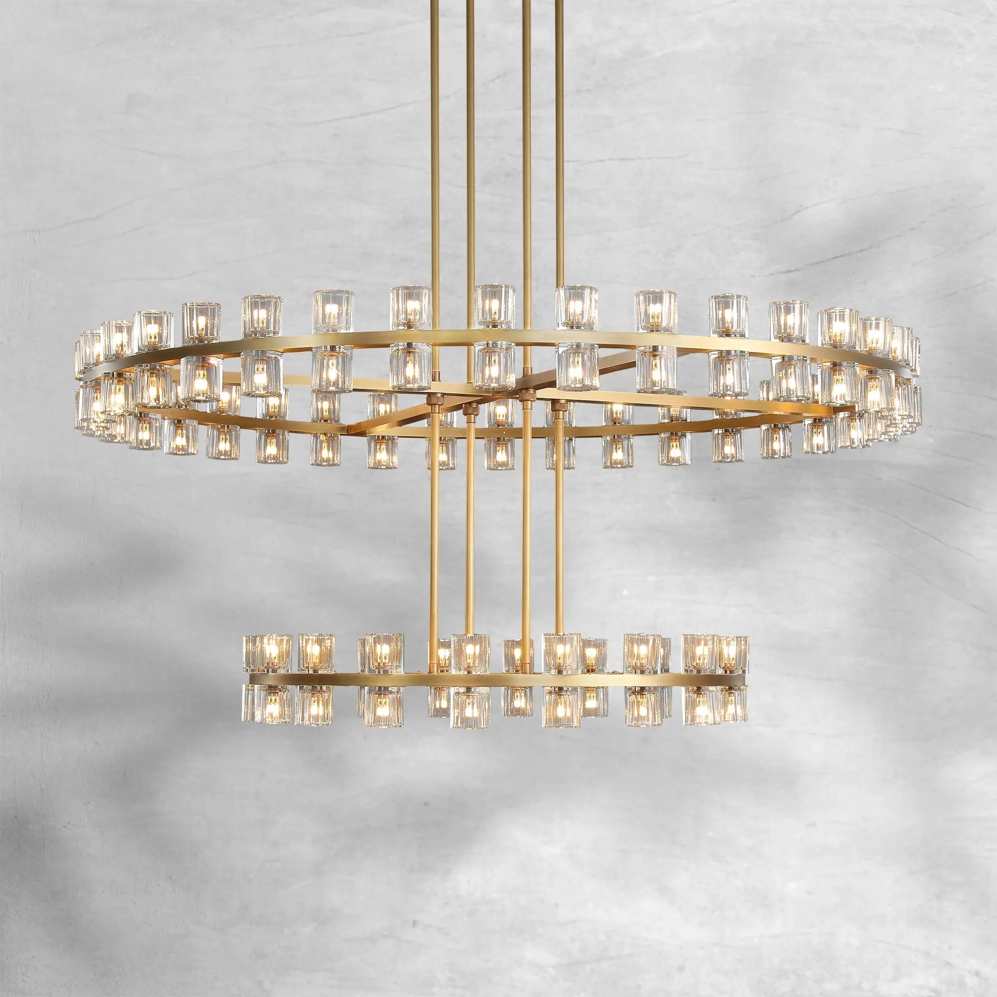 Luster Gaze Grand Deco Tiered Round Chandelier 60" - Background Shot