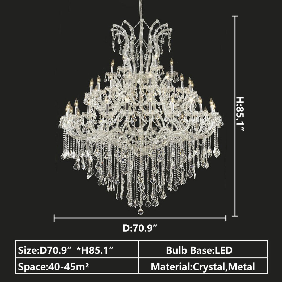 Luster Gaze Grand Lumière Chrome Crystal Candle Chandelier - Background Shot