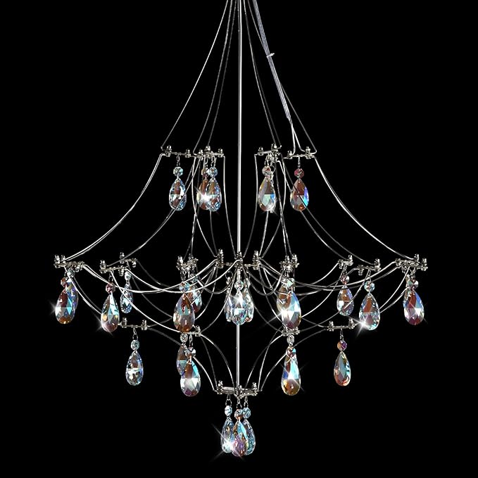 Crystal Chandelier  Sliver  Ceiling Light Fixture