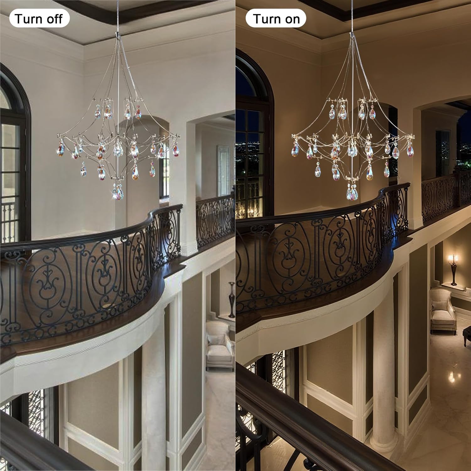 Crystal Chandelier  Sliver  Ceiling Light Fixture