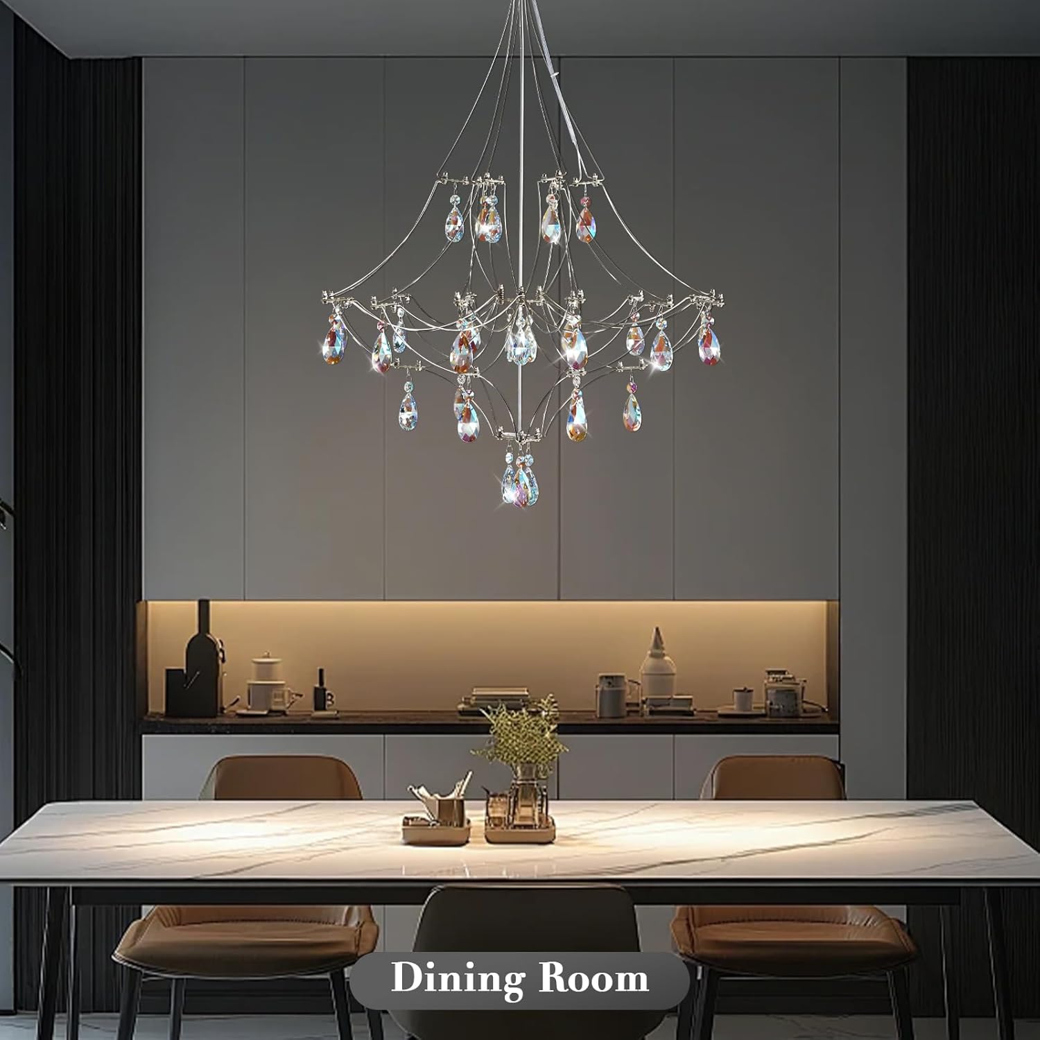 Crystal Chandelier  Sliver  Ceiling Light Fixture