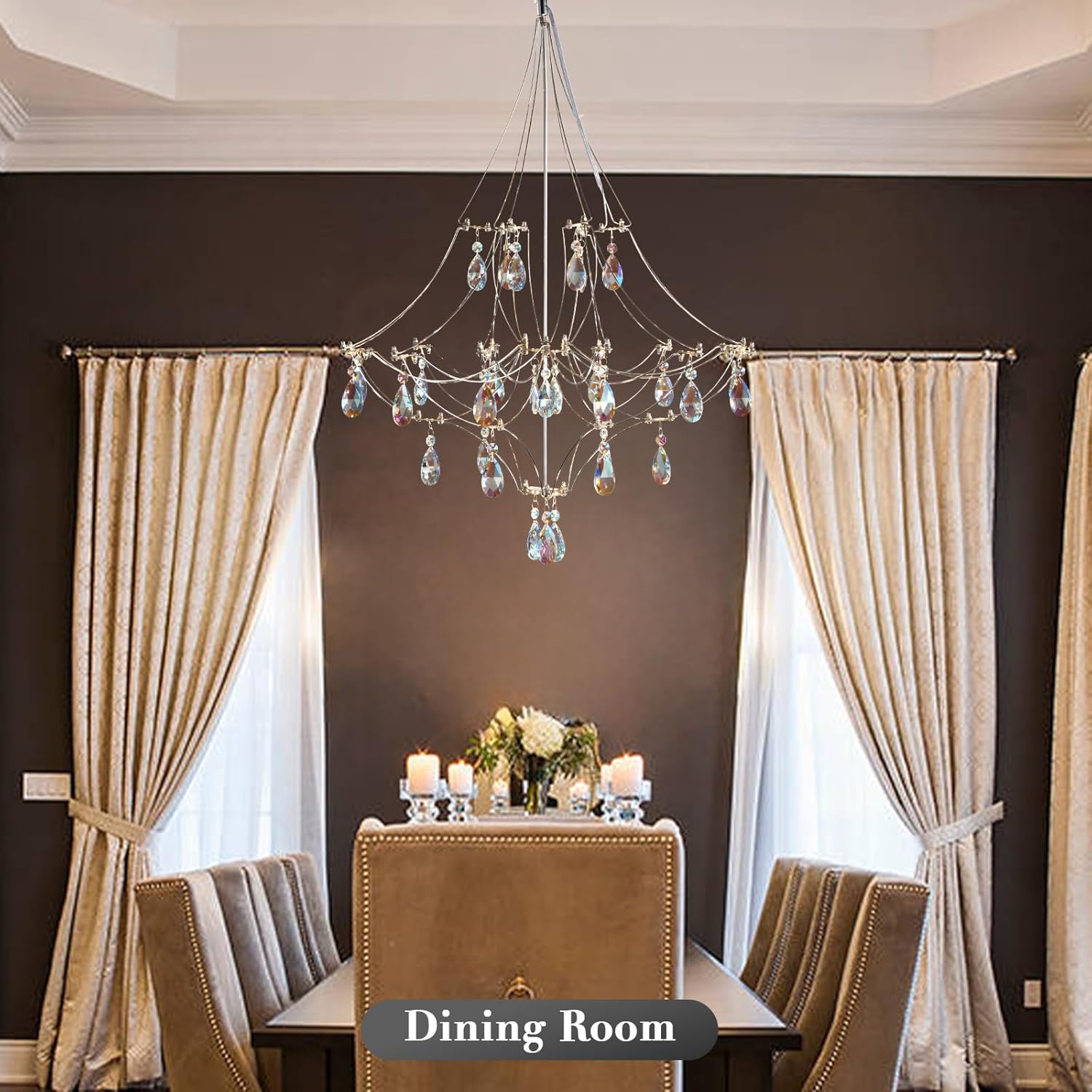 Crystal Chandelier  Sliver  Ceiling Light Fixture