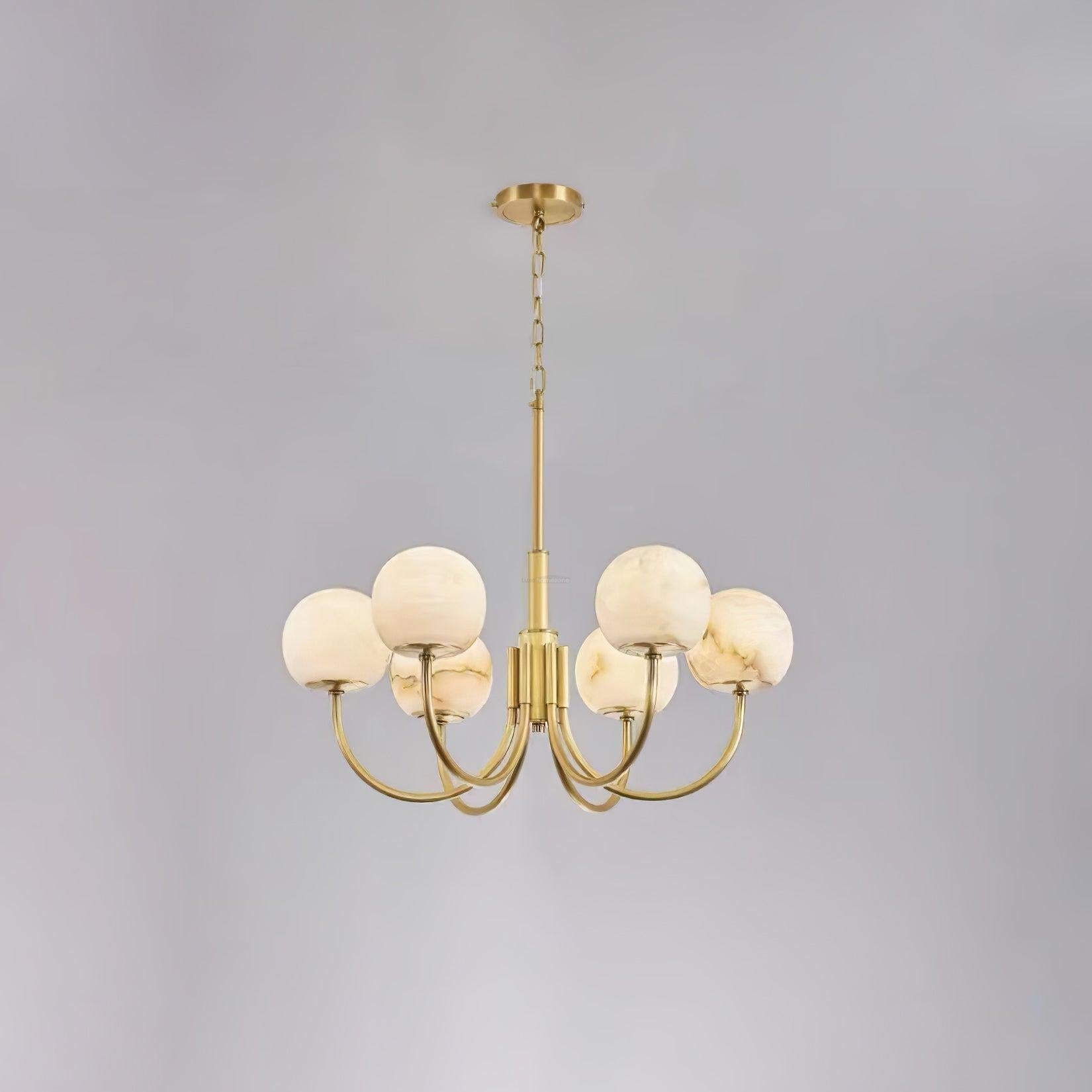Aurelian Alabaster Globe Chandelier with 6/8/10/12 heads