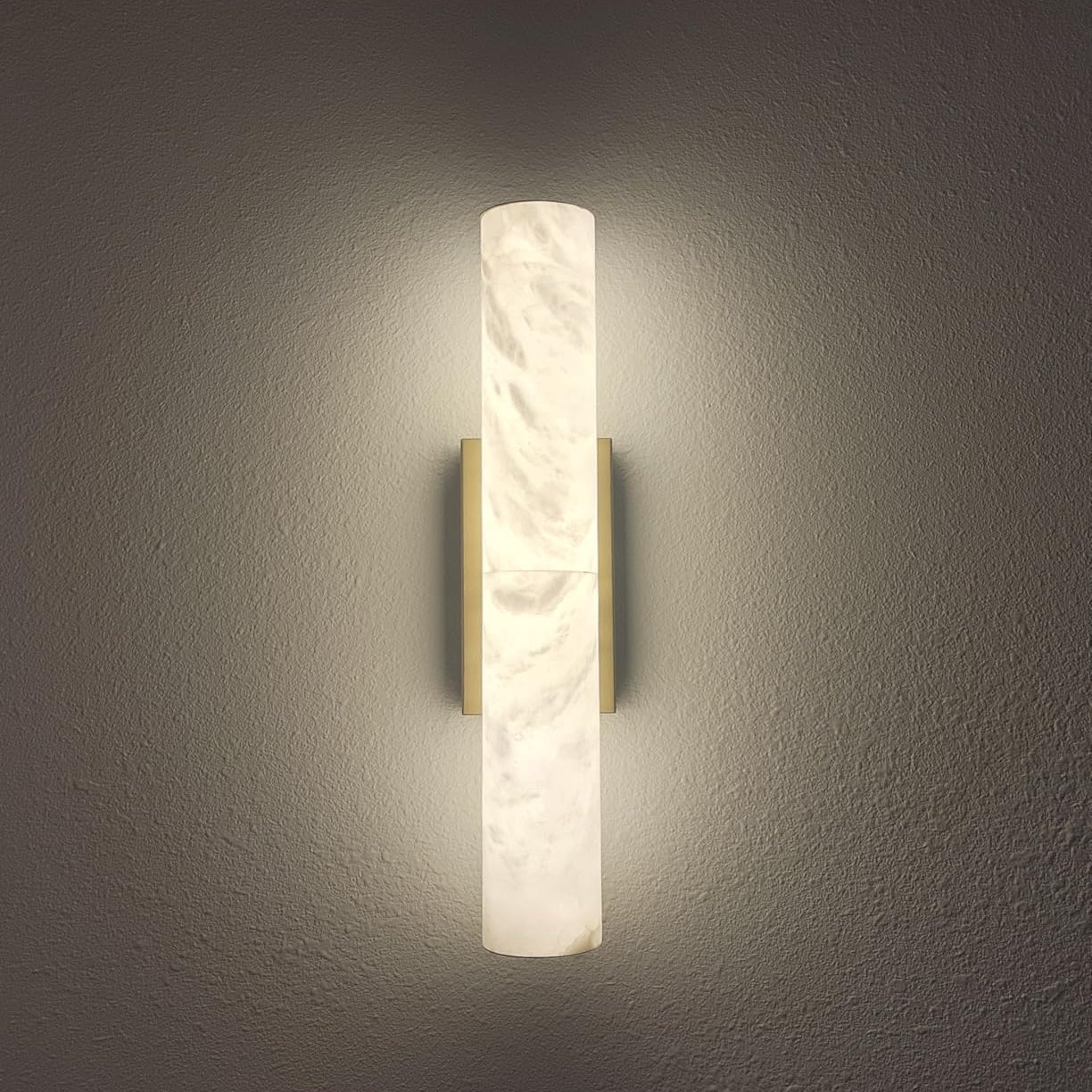 Luster Gaze Alabaster Aura Round Wall Sconce - Background Shot