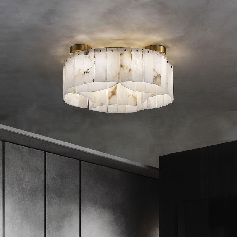 Contemporary Alabaster Flush Mount Ceiling Lamp Chandeliers Luster Gaze