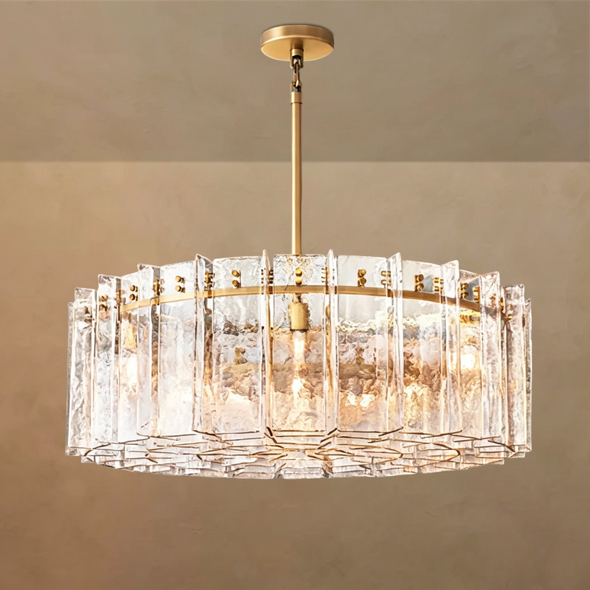 Latrel Clear Glass Round Chandelier 48″
