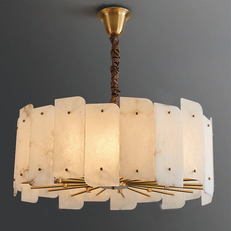 Alabaster Lorry Round Chandelier 20" 31" - Luster Gaze