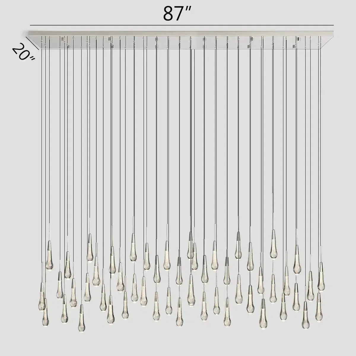 Raindrop Soltaire Linear Chandelier