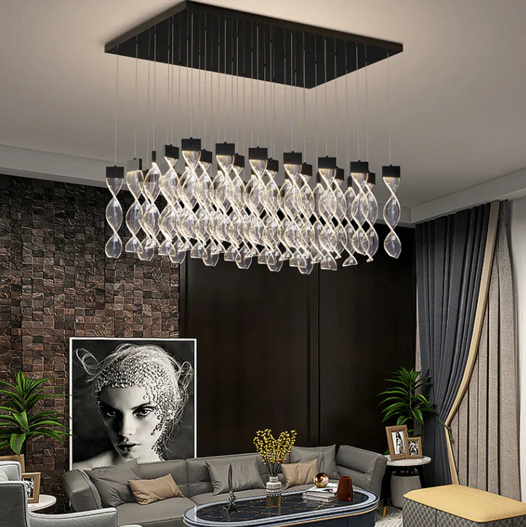 Extra Large Acrylic Spiral DNA  Chandelier for High-ceiling Room