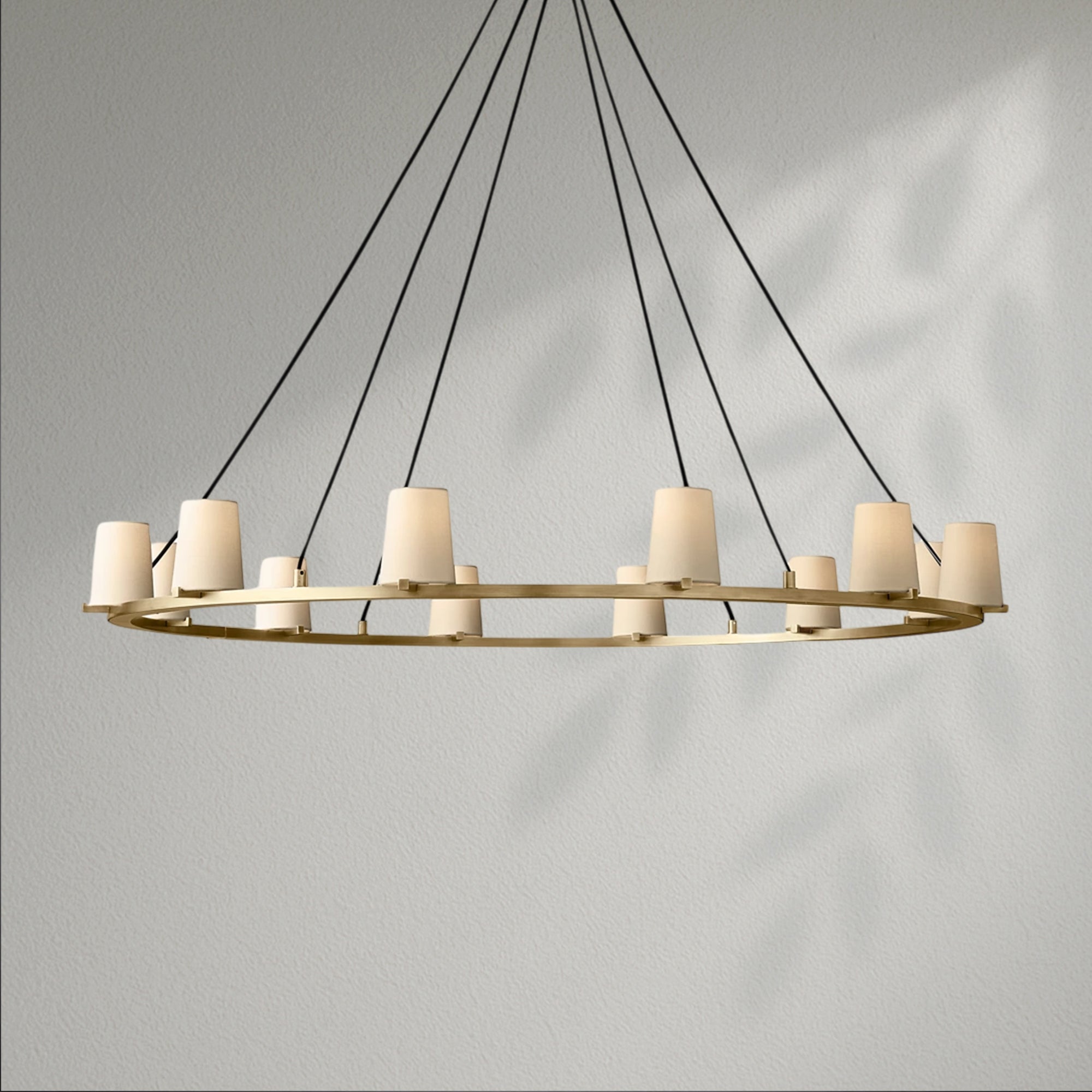 Pauillec Fabric Shade Round Chandelier