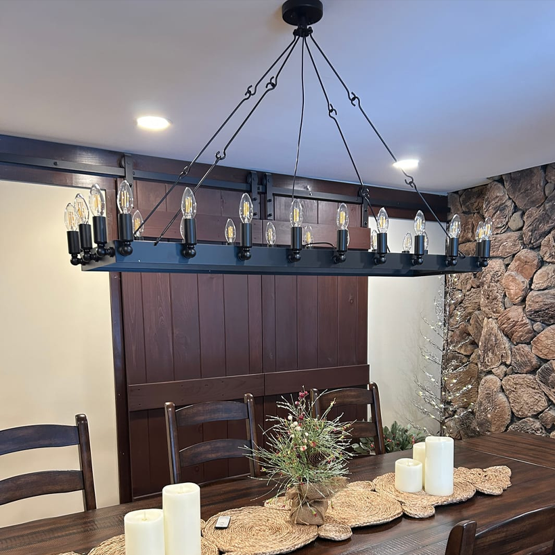 Camins Vintage Candelabra Rectangular Chandelier