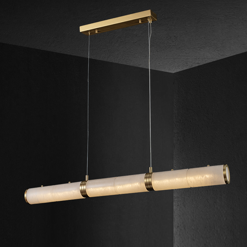 Luster Gaze Alabaster Horizon Linear Chandelier - Background Shot