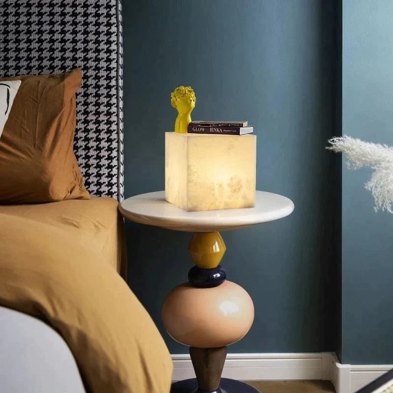 Coral Alabaster Table Lamp for Bedroom, Living Room Table Lamp Luster Gaze   