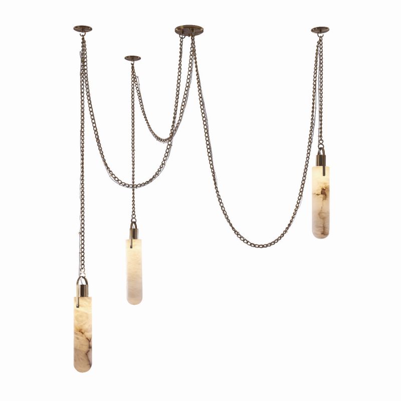 Alabaster Flint 3 Light LED Multi-Drop Pendant Pendant for living room,Pendant for kitchen,Pendant for bathrooms,Pendant for bedrooms,Pendant for foyer,Pendant for stairways,Pendant for dining room Luster Gaze   