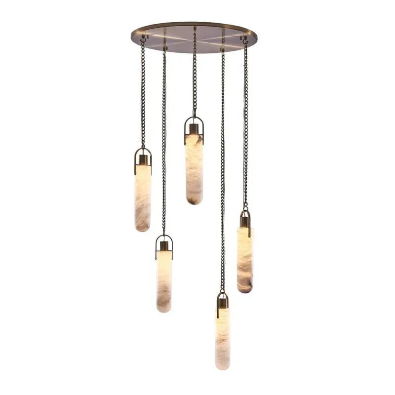 Luster Gaze Veridian Bloom Alabaster Multi-Light Pendant - Background Shot
