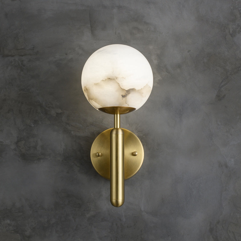 Savin Modern Alabaster Global Wall Light for Bedroom, Living Room wall sconce for bedroom,wall sconce for dining room,wall sconce for stairways,wall sconce for foyer,wall sconce for bathrooms,wall sconce for kitchen,wall sconce for living room Luster Gaze   