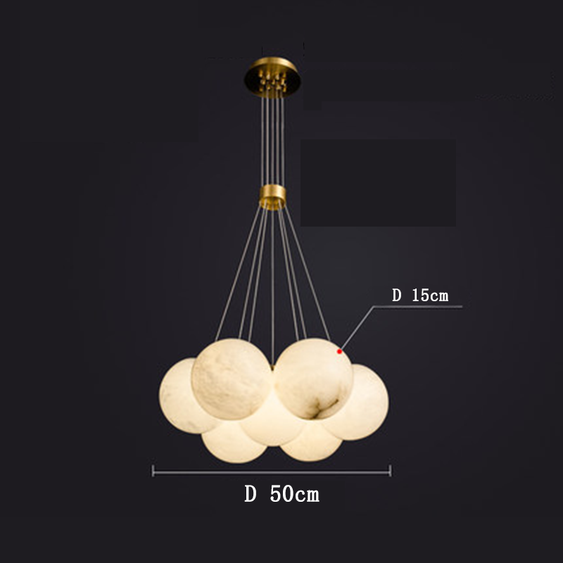 Alabaster Anne Globe Art Pendant Light