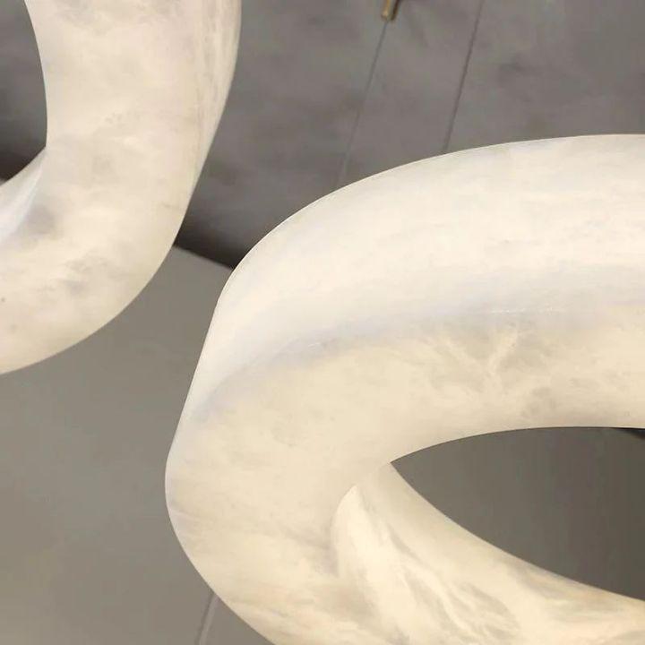 Marika Alabaster Round Modern Chandelier
