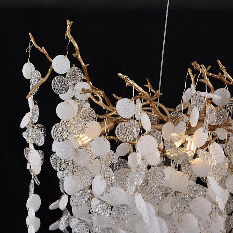 Luster Gaze Veridian Bloom Brass Branch Chandelier - Background Shot