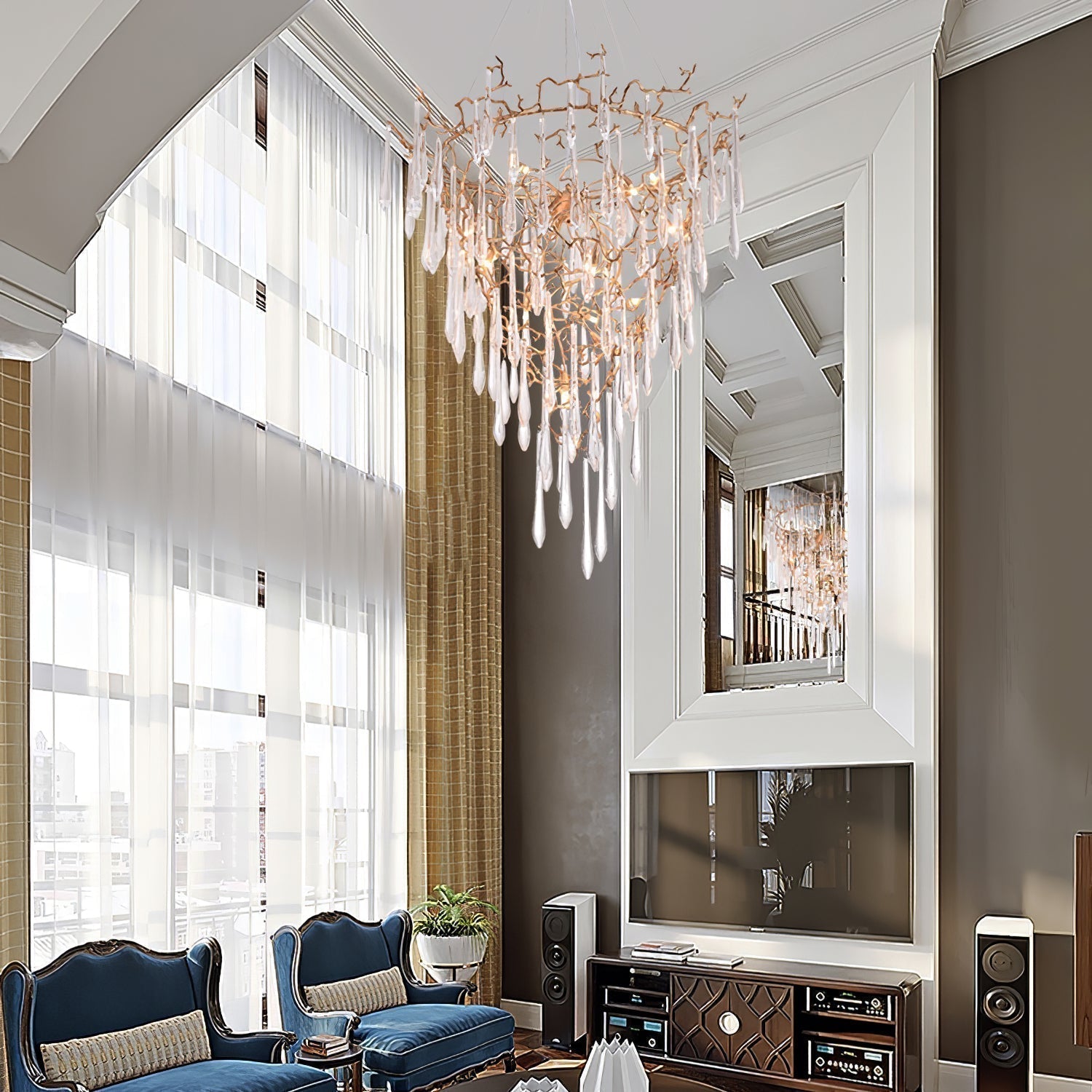 Branch Aqua Parable Chandeliers
