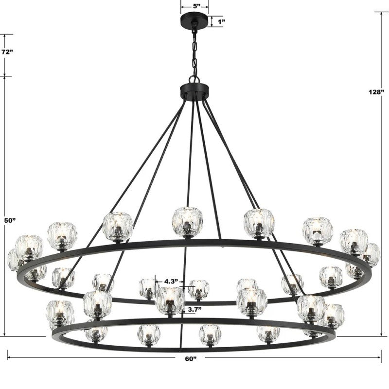 Agron 30 Light Crystal Chandelier - Luster Gaze