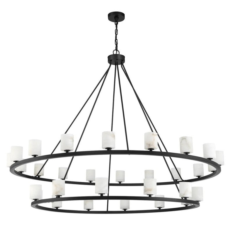 Agron 30 Light Alabaster Chandelier - Luster Gaze