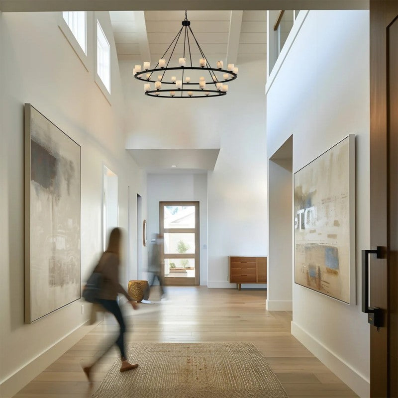 Agron 30 Light Alabaster Chandelier - Luster Gaze