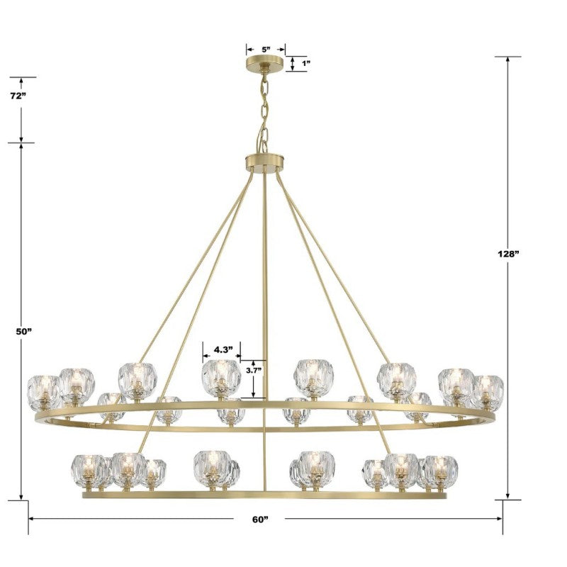 Agron 30 Light Crystal Chandelier - Luster Gaze
