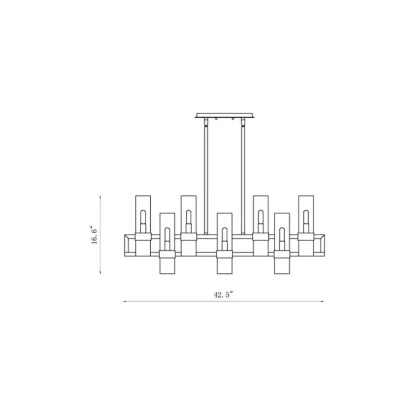 Luster Gaze Brio Rectangle Chandelier 43" - Background Shot