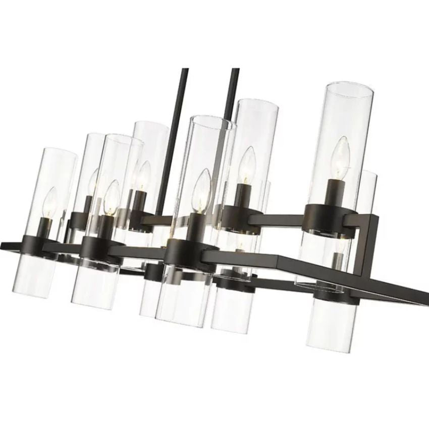 Luster Gaze Brio Rectangle Chandelier 43" - Background Shot